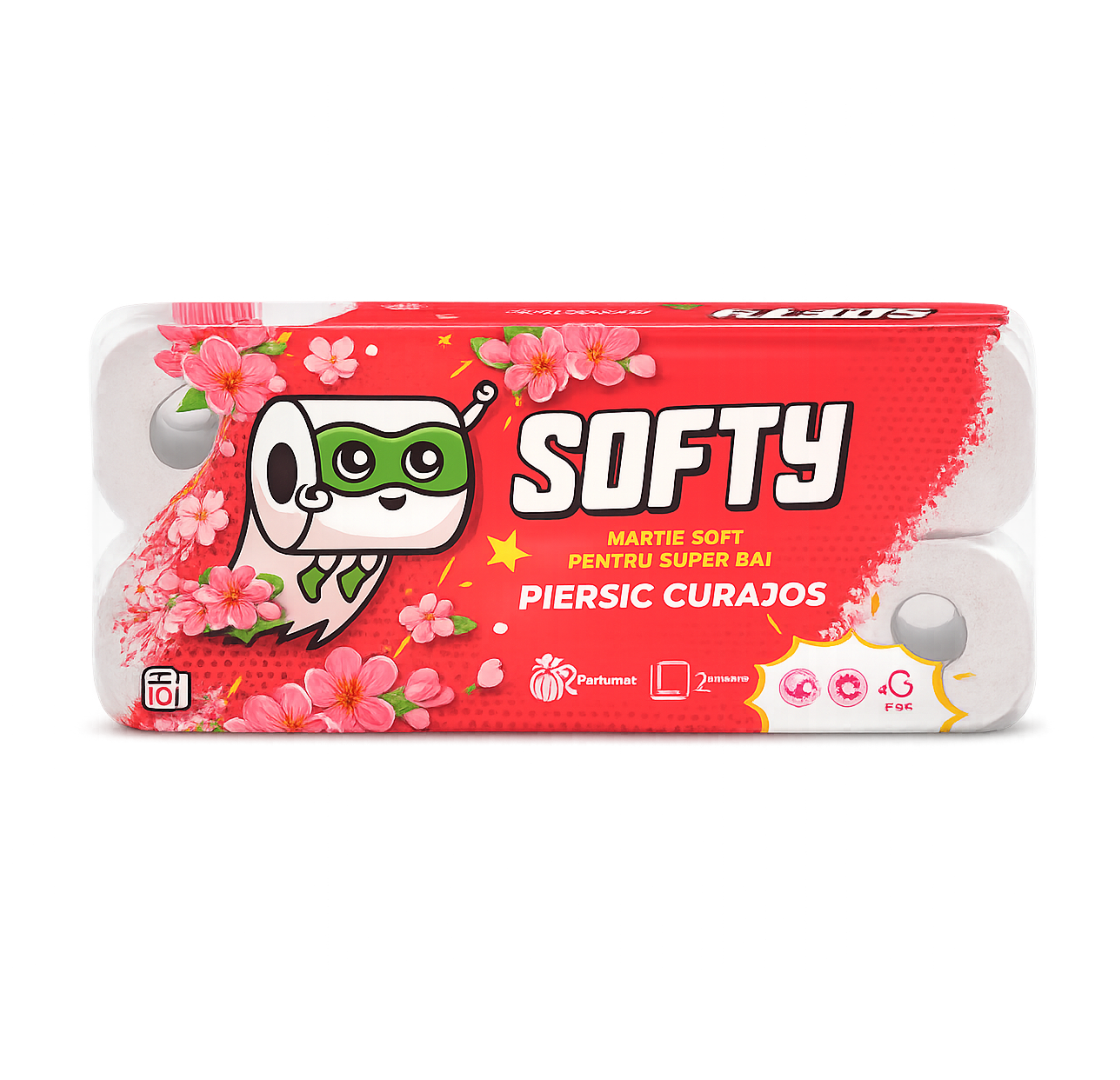 Hârtie igienică Piersică SOFTY, 2 straturi, 10 role