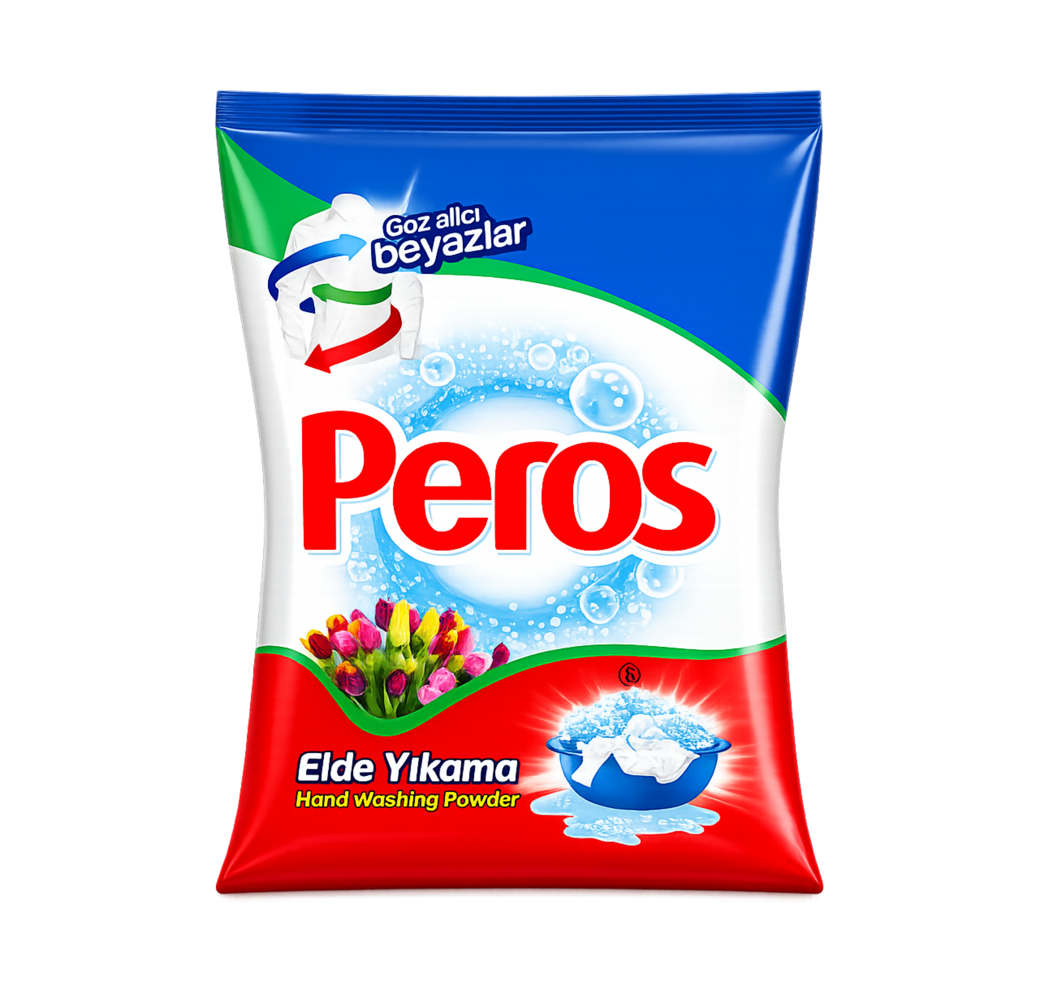 Detergent praf PEROS Manual 400 g (cutie carton) – pentru rufe albe și colorate