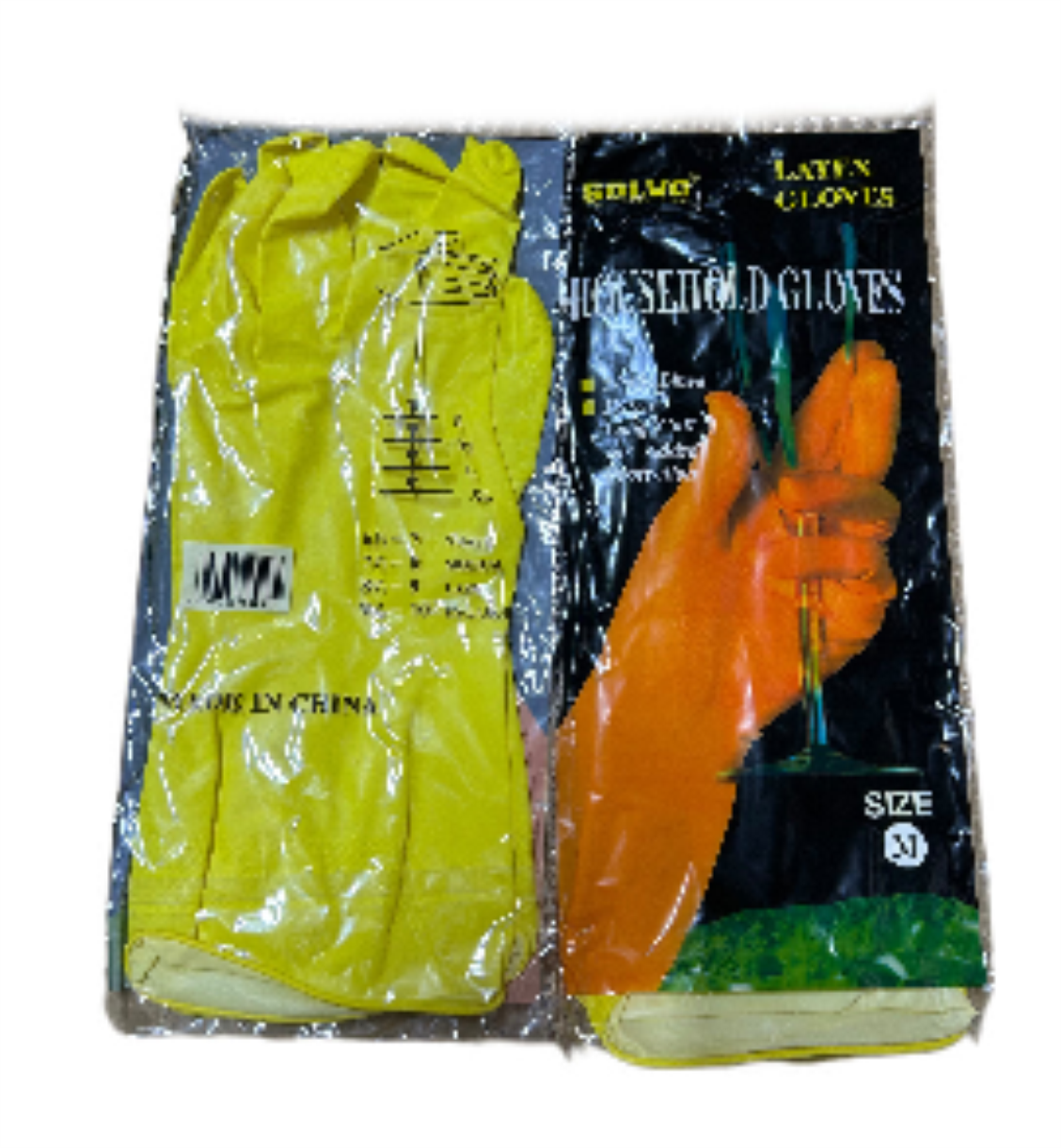 Mănuși gospodărie din latex galbene M