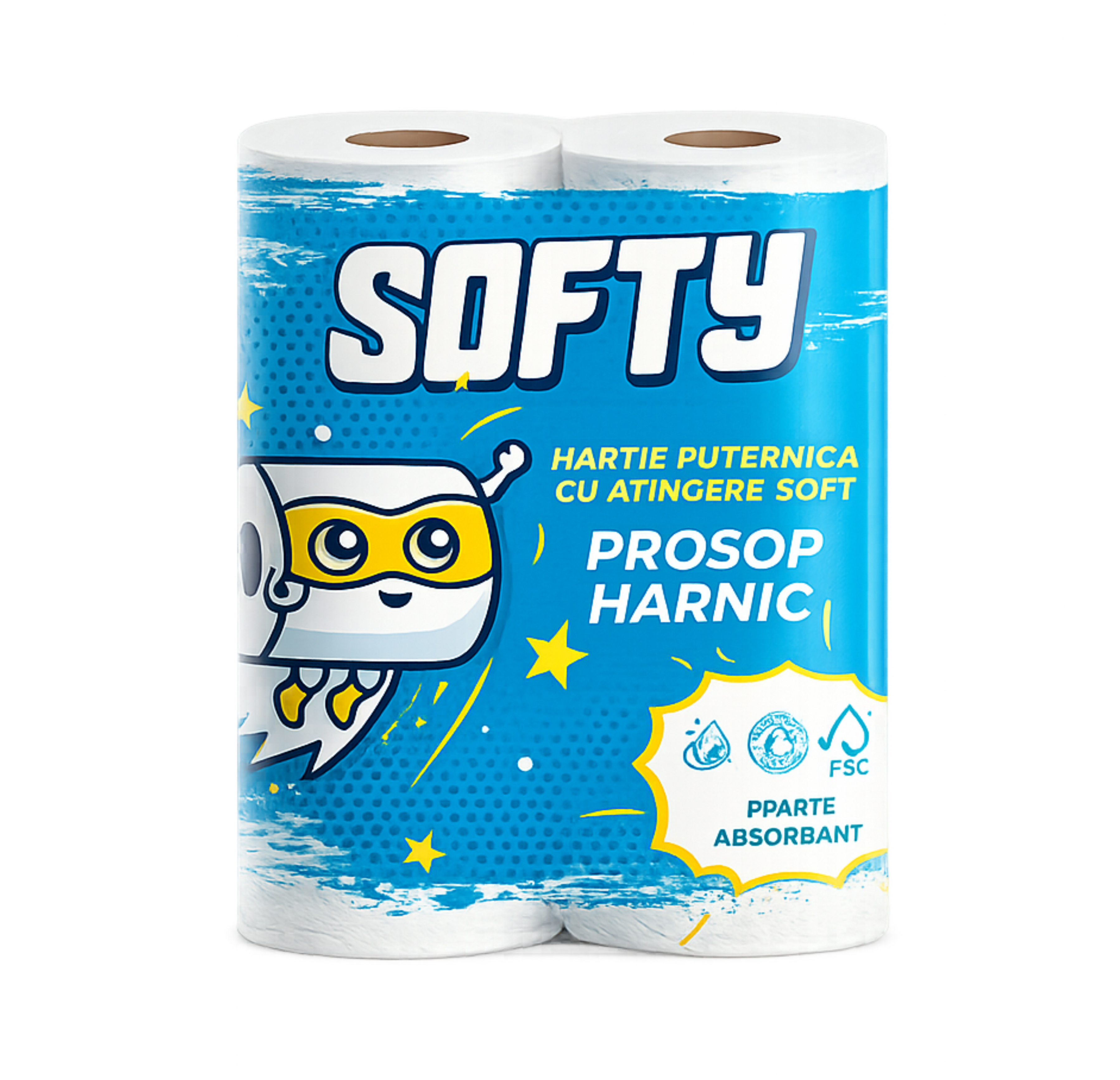 Prosop pentru bucătărie profesional Softy, 2 straturi, 50 foi, 11 m, set 2