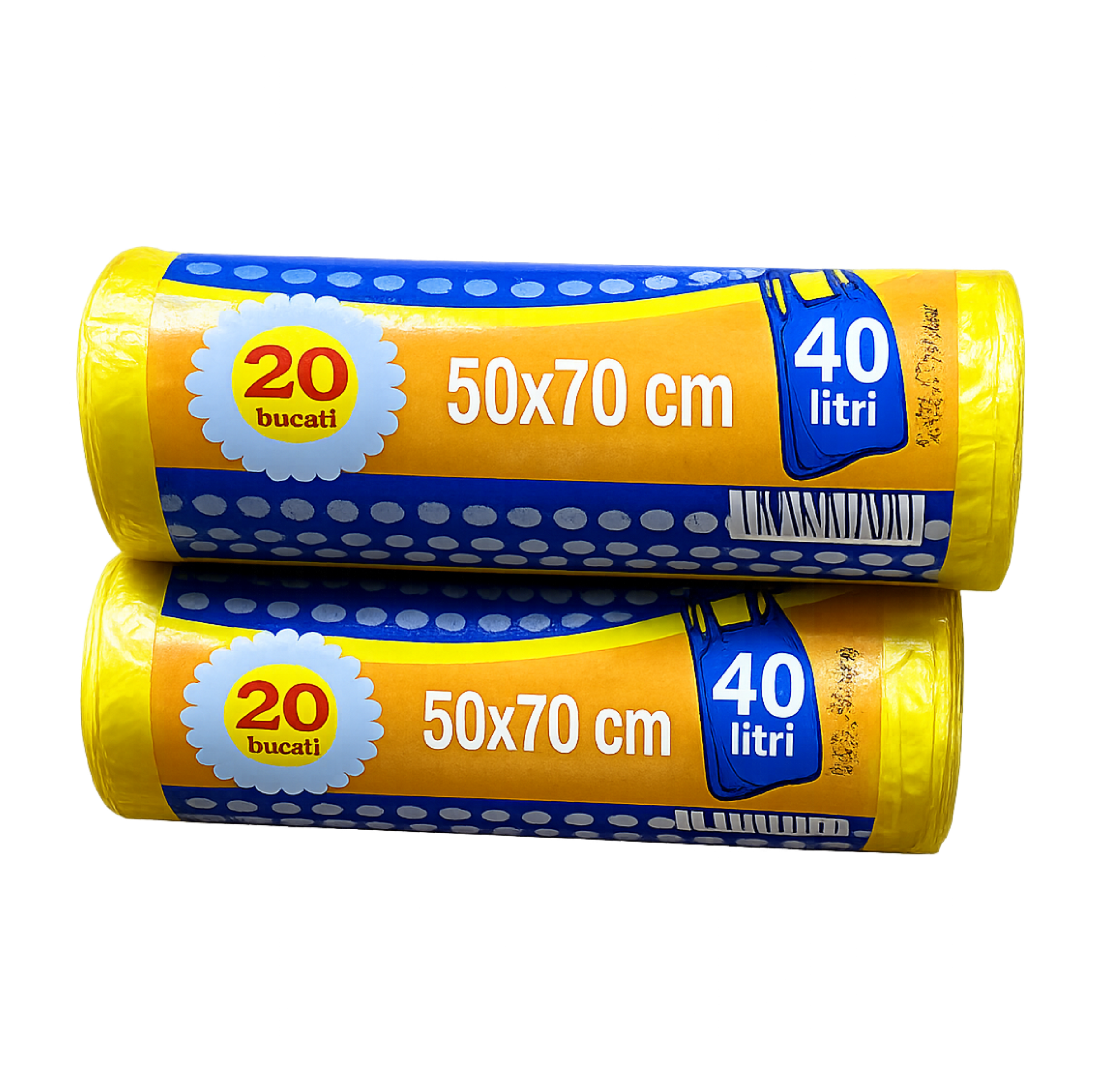 Saci pentru gunoi Super Top cu toarte 40 L – galbeni (20 buc.)