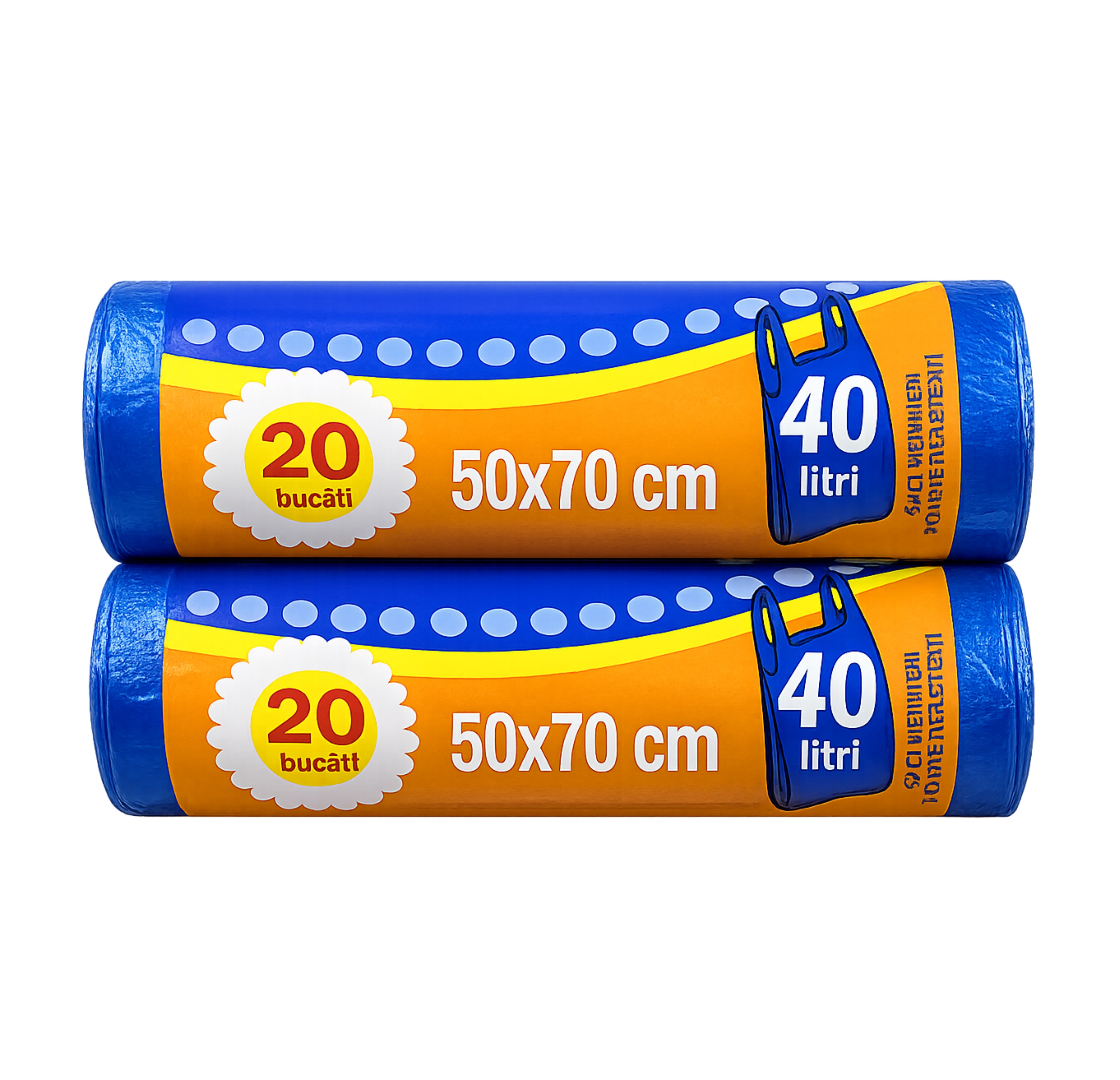 Saci pentru gunoi Super Top cu toarte 40 L – albaștri (20 buc.)