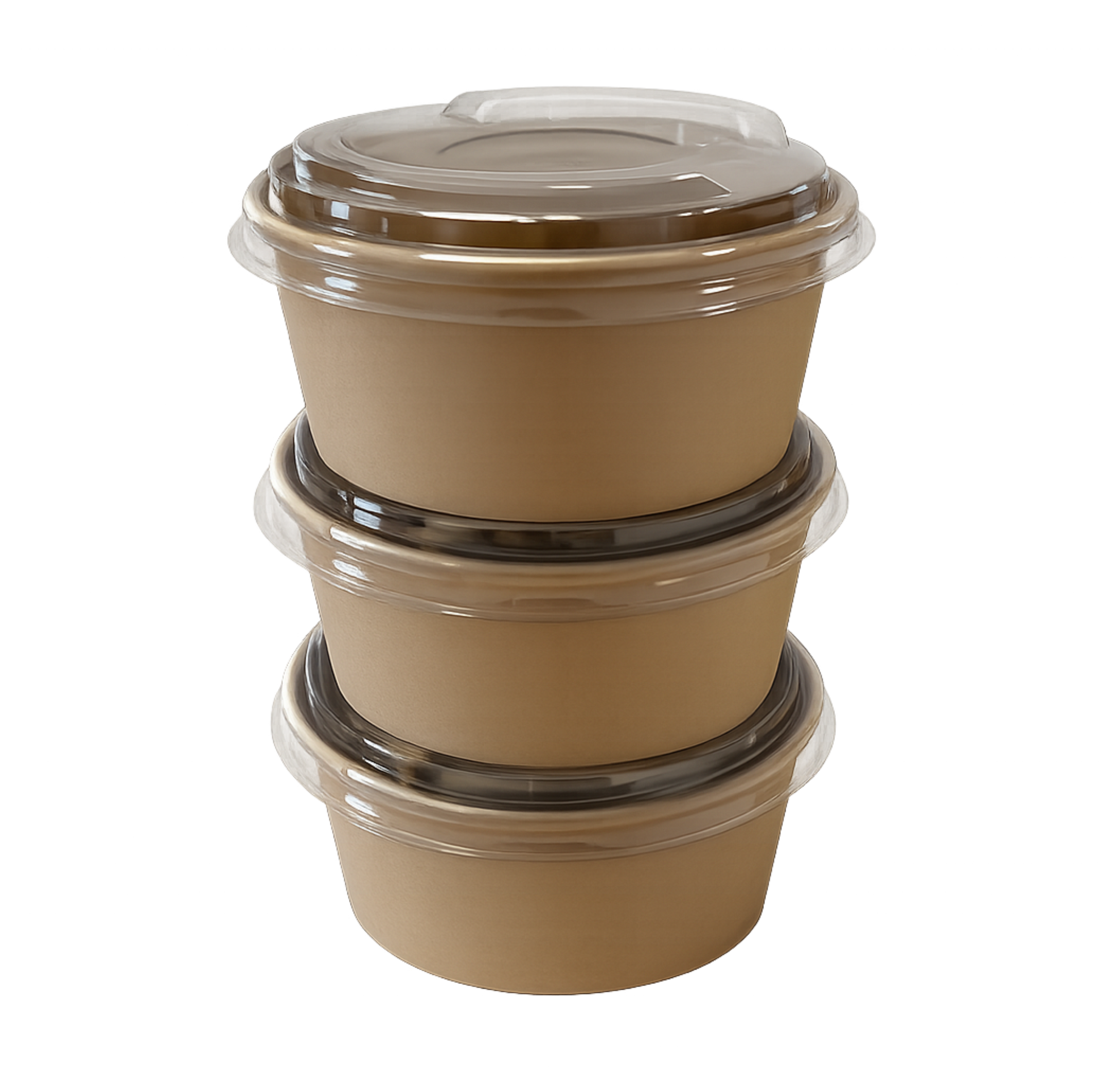 Bol pentru salată oval cu capac din hârtie Kraft 650 ml