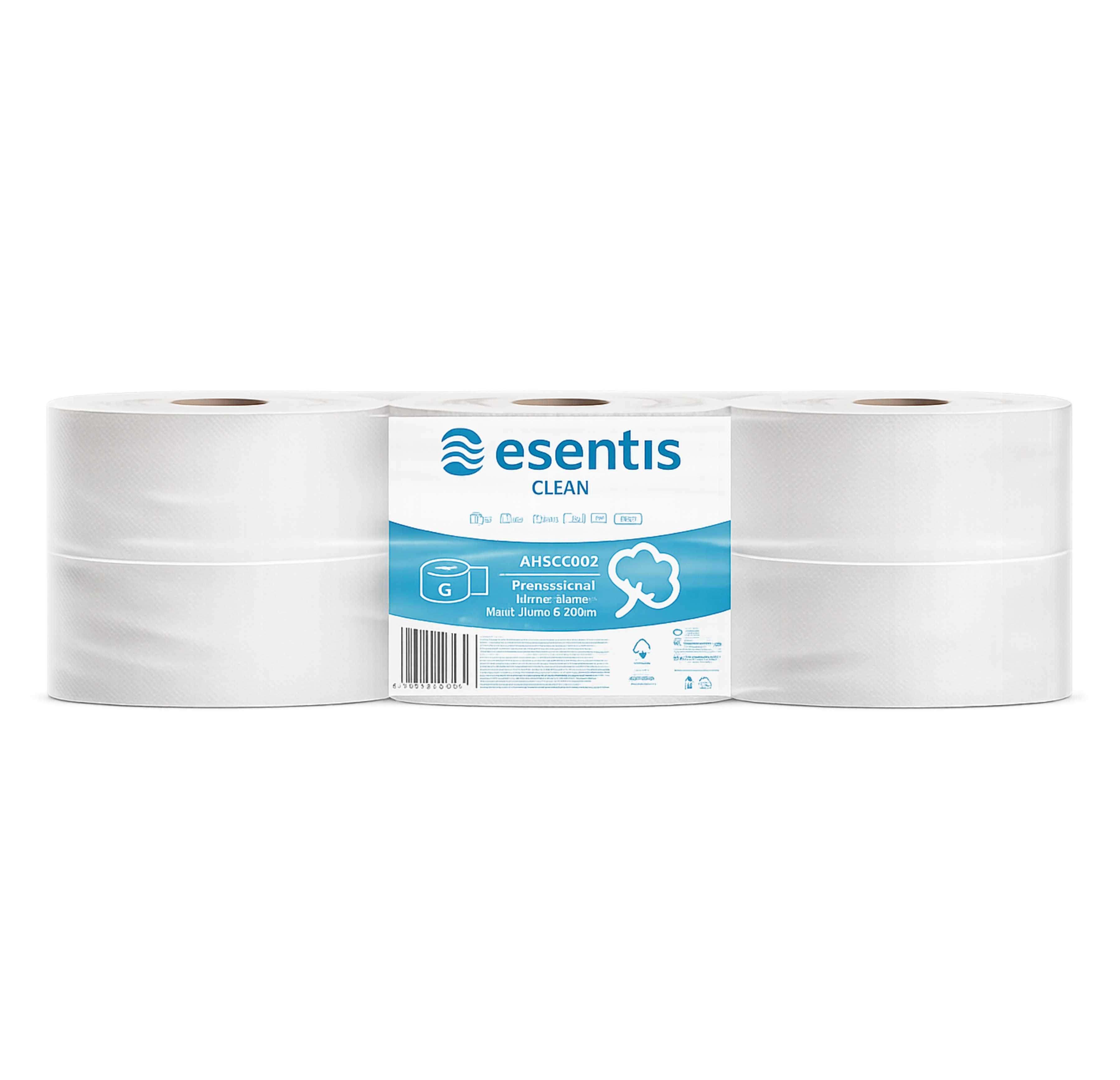 Hârtie igienică profesională Esentis Jumbo Maxi, 2 straturi, 1270 foi, 280 m