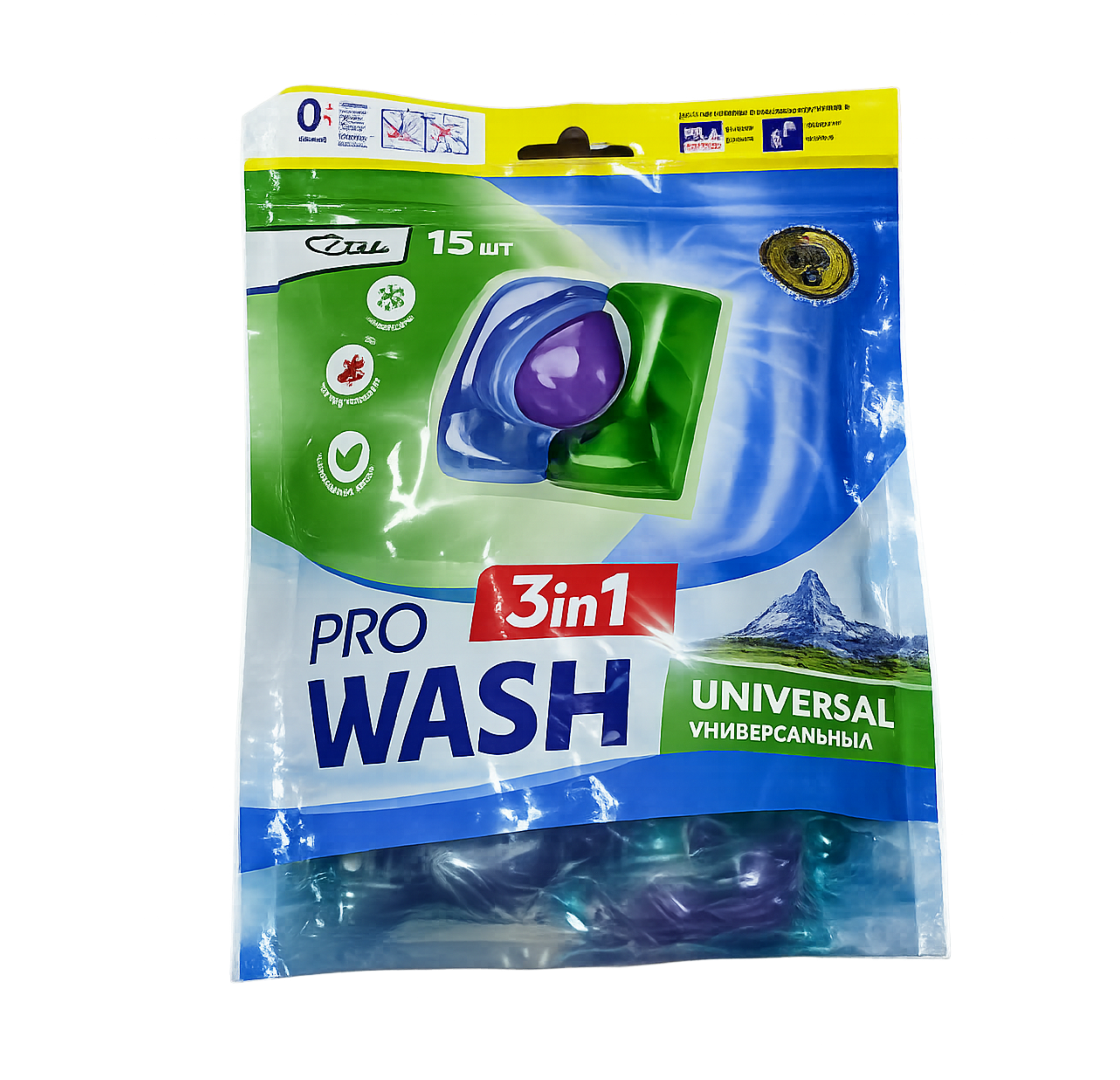 Capsule pentru spălarea hainelor ProWASH Universal – 15 buc.
