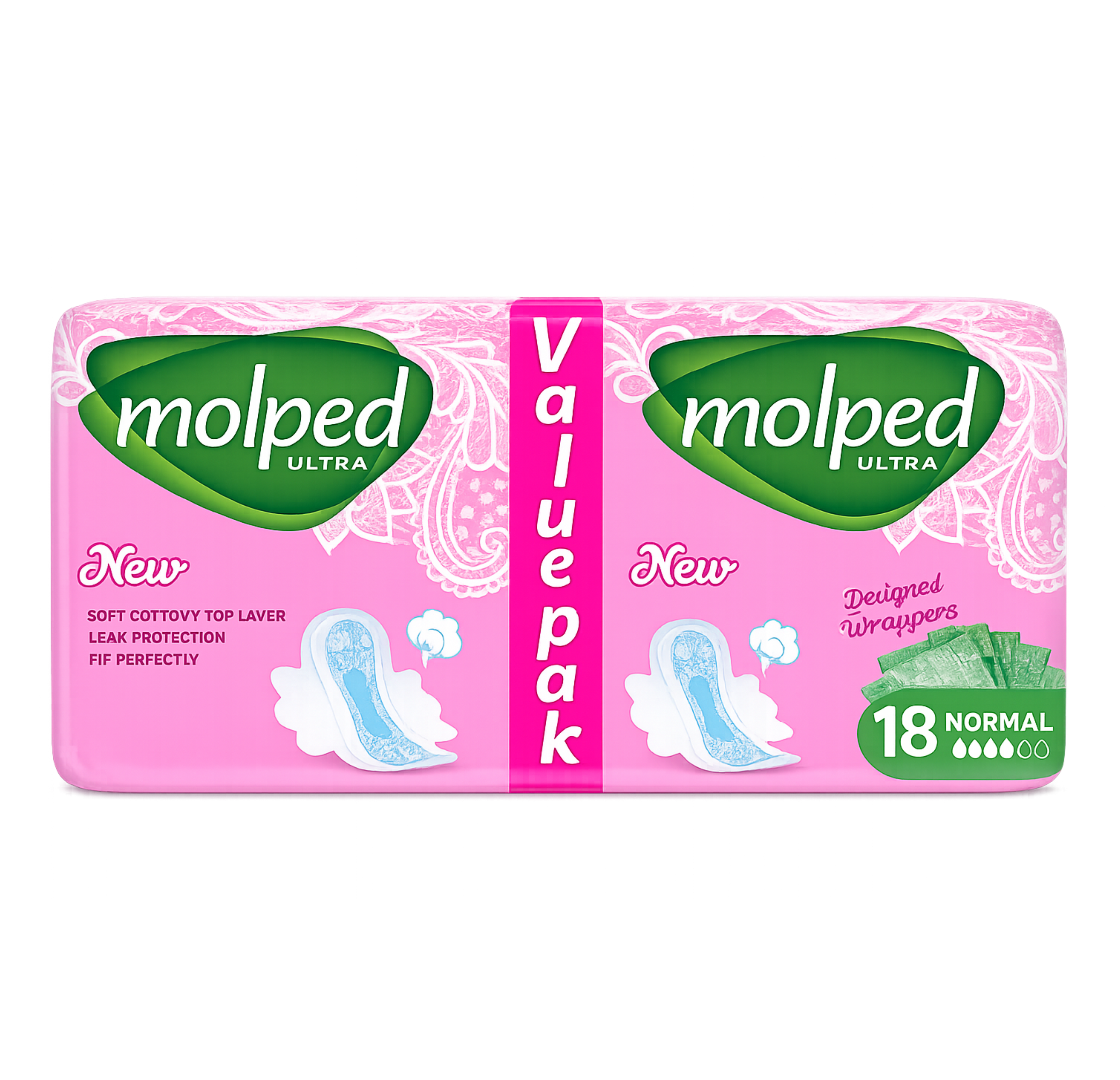 Гигиенические прокладки Molped 18шт (4 капли)