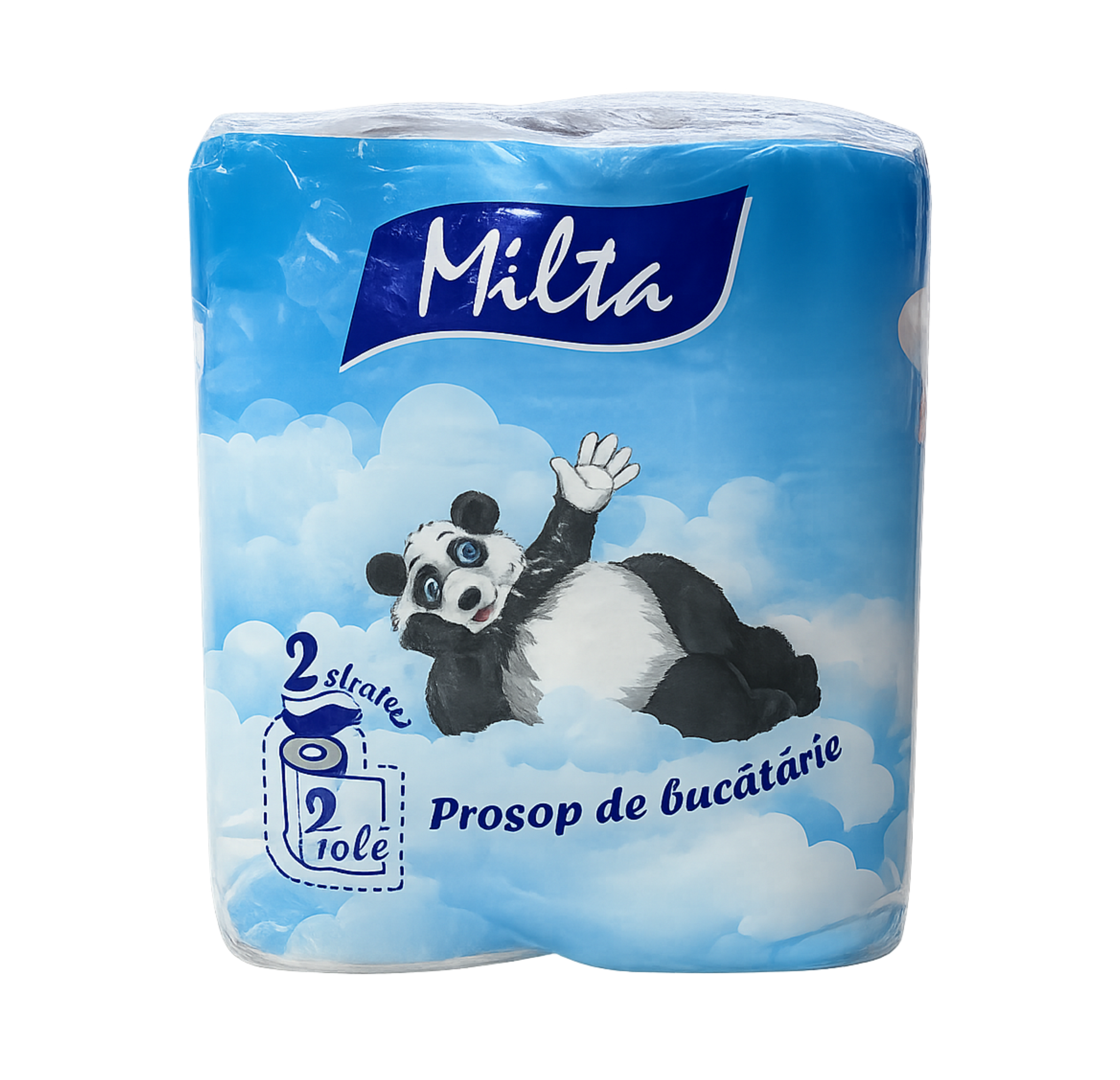 Prosop de hârtie alb Panda MILTA, 2 role
