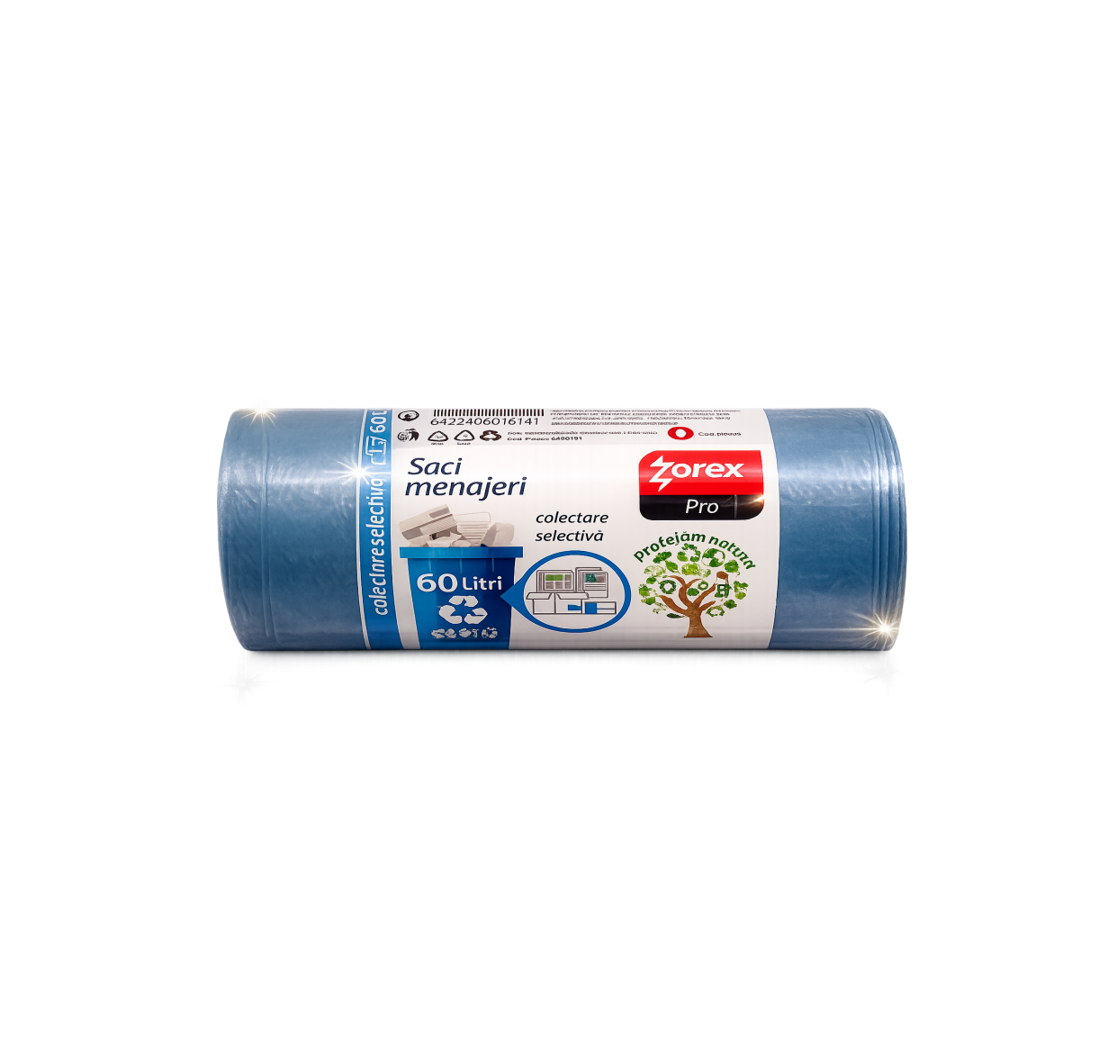 Saci pt gunoi Zorex 60L*10 buc 60*80 cm Albastru (GSM460)