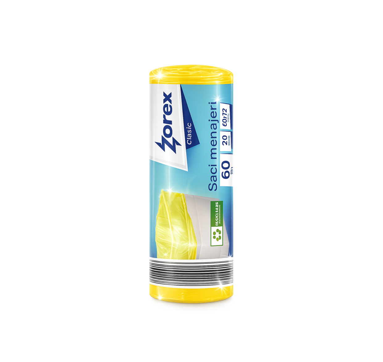 Saci pt gunoi Zorex 60L*20 buc Galben (GSM702)