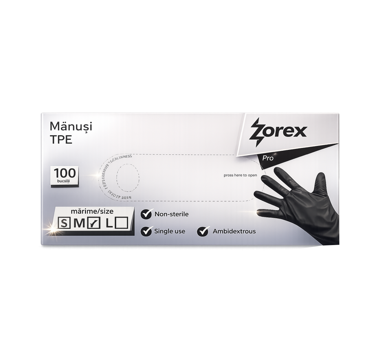 Manusi din nitril negre "Zorex" S (100)