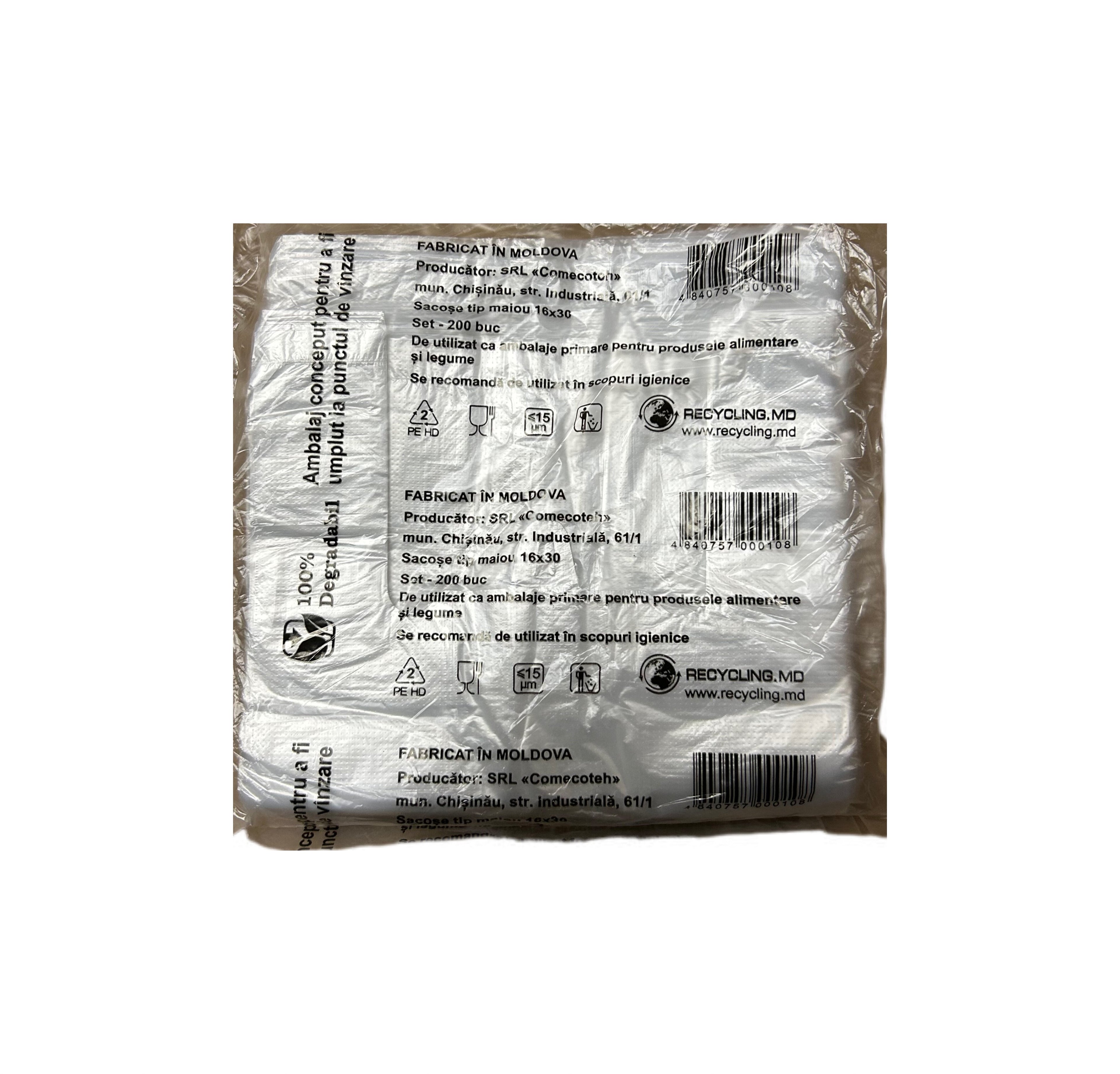 Ambalaj biodegradabile 16*30 m100 MD set 200