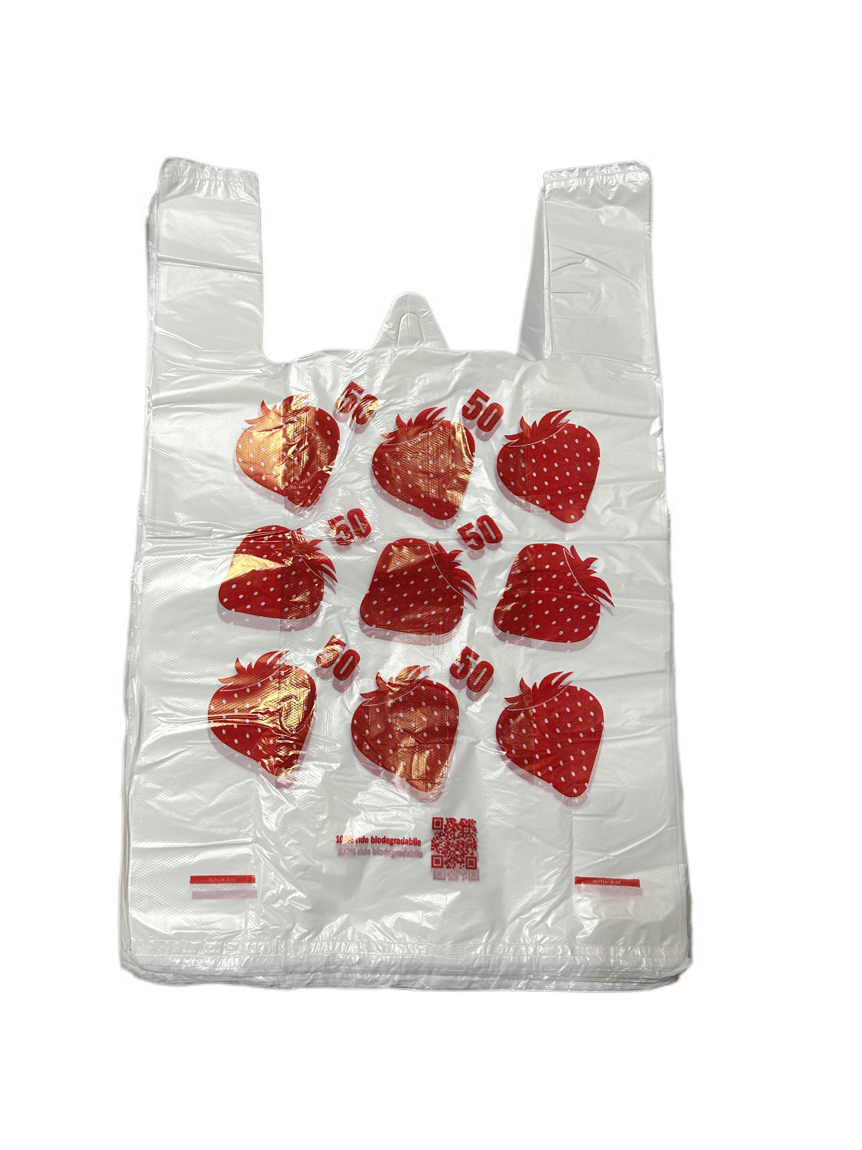 Ambalaj p-u impachetare biodegradabile 34*16*54 cm Capsuna alba set/100