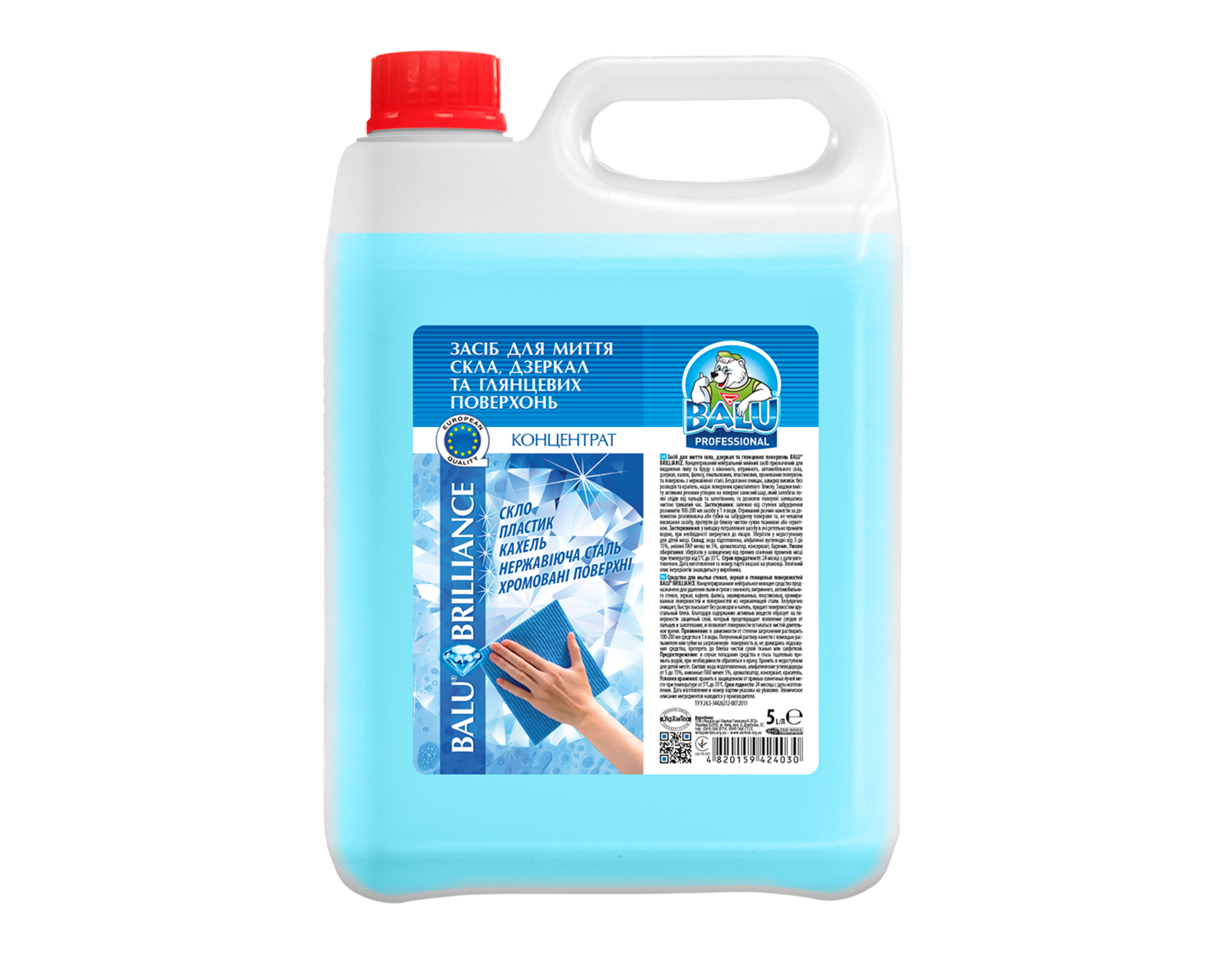 BALU Glass pentru geamuri și oglinzi „Briză marină” 5L