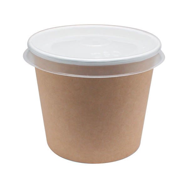 Boluri supa din hirtie cu capac 0.500 ml CAFENIE