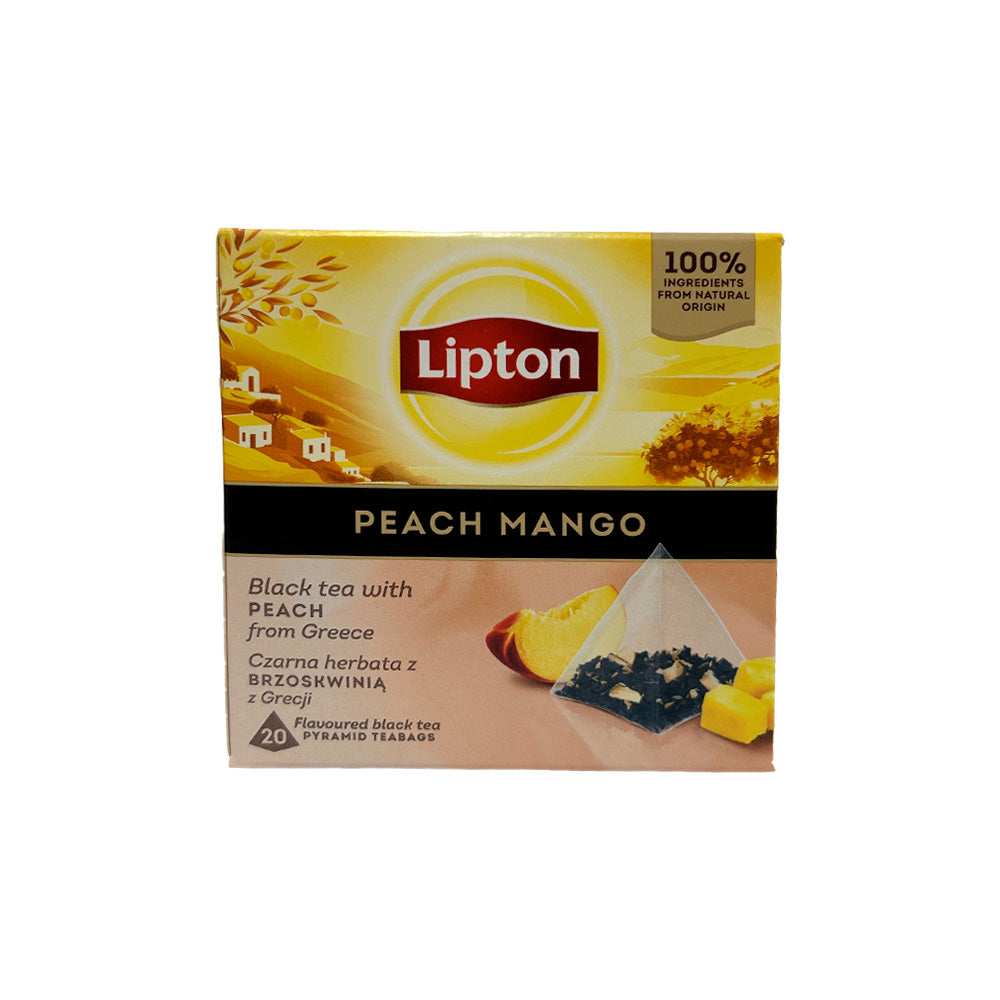 Чай Lipton черный Персик и Манго 20 пакетов Пирамида
