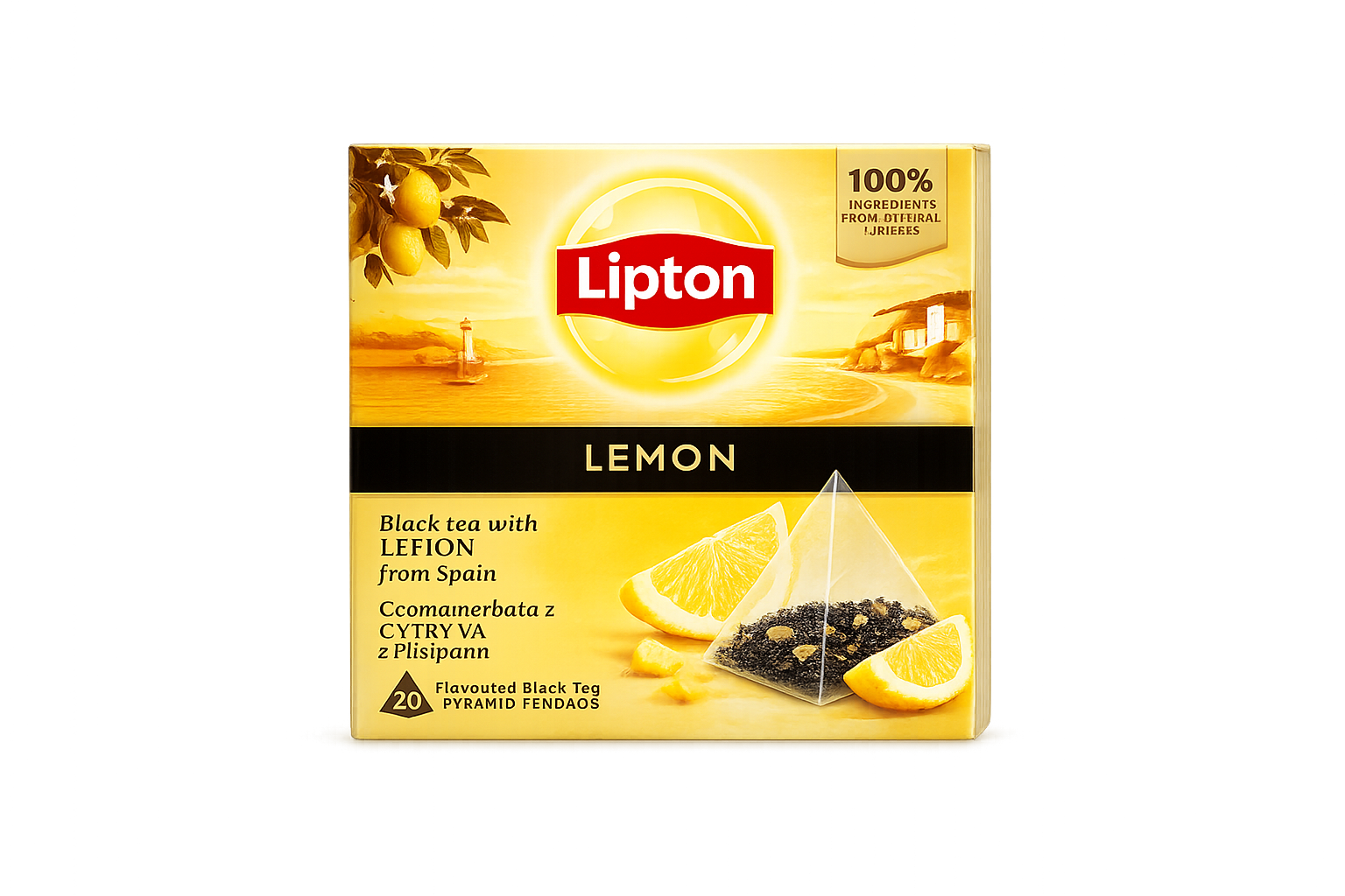 Ceai Lipton negru Lamaie 20p Pyramida