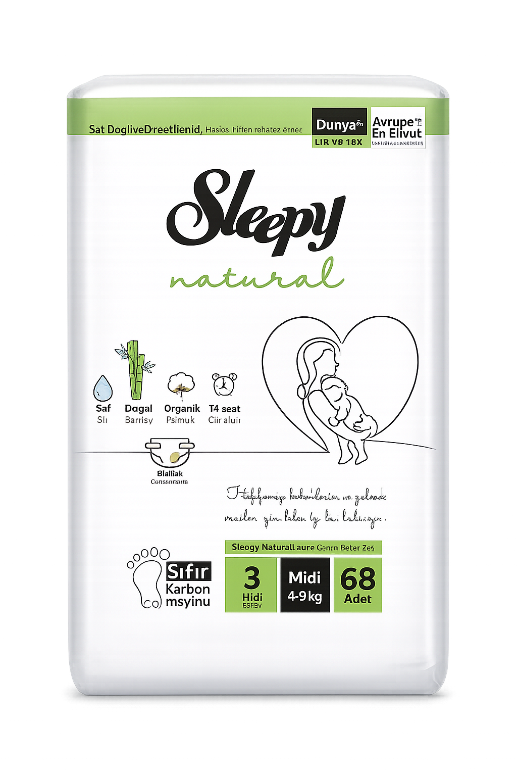Sleepy CHILOTEI MARE N3 (4-9kg) 68 buc+cad sapun