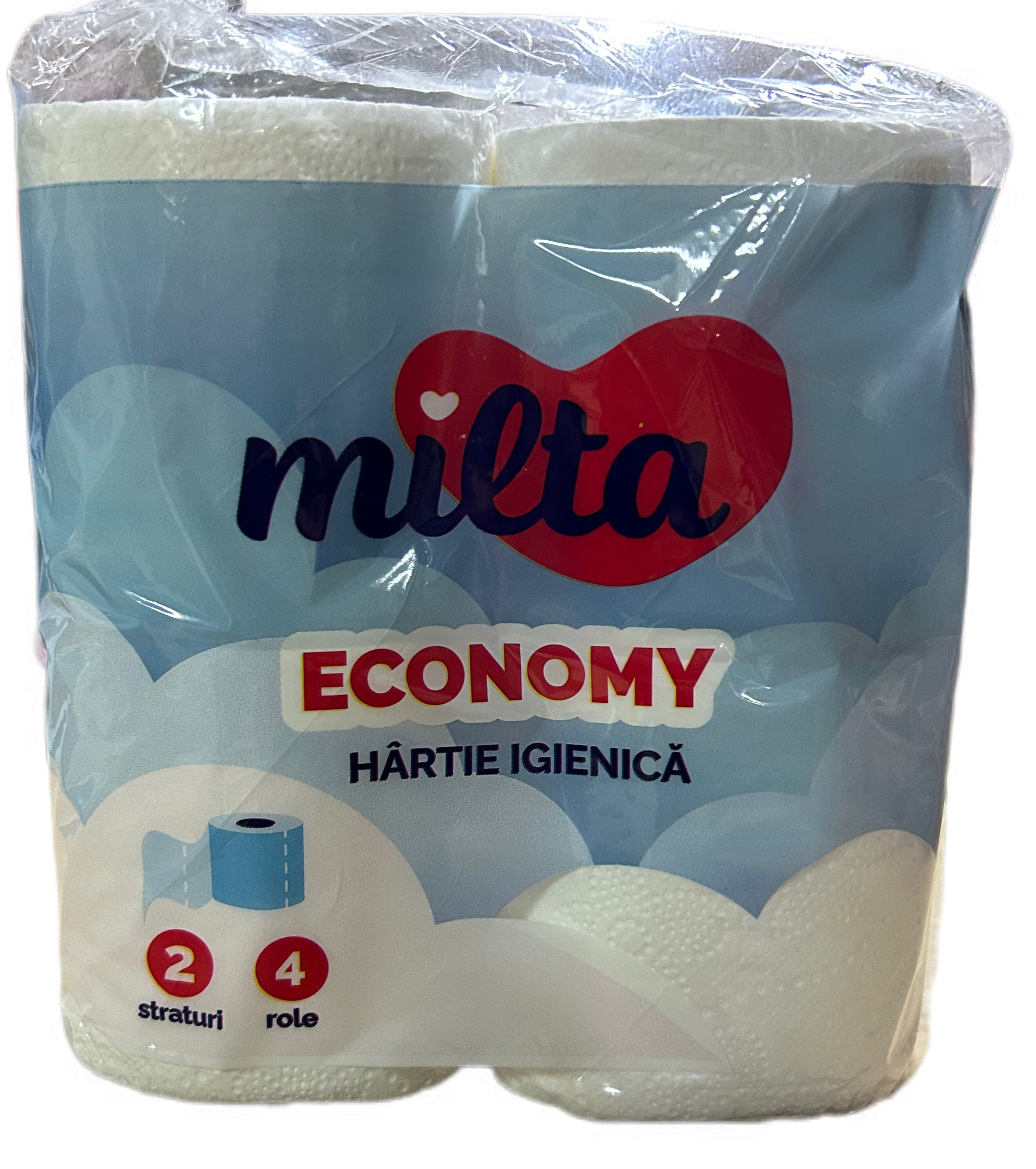 Двухслойная туалетная бумага "Эконом", сет 4 рулона