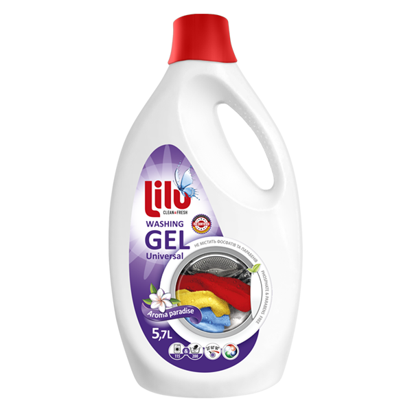 Gel LILU Washing Universal pentru spălare „Aroma Paradise” 5L