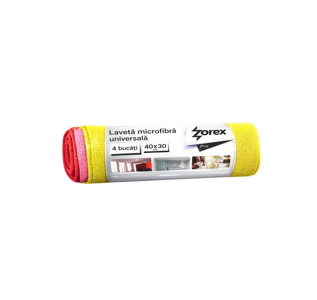 Lavete microfibra "Zorex" 4 buc color 30*40cm (LMP4)