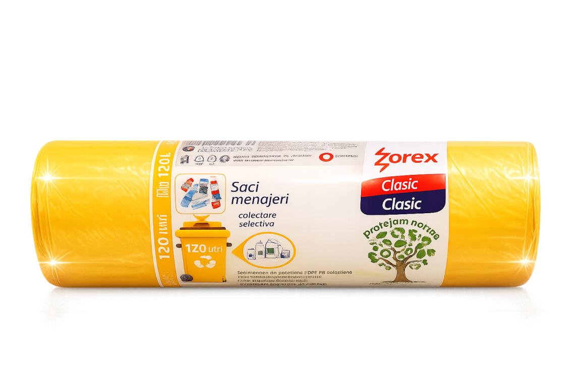 Saci pt gunoi Zorex 120L*10 buc Galben (GSM400)