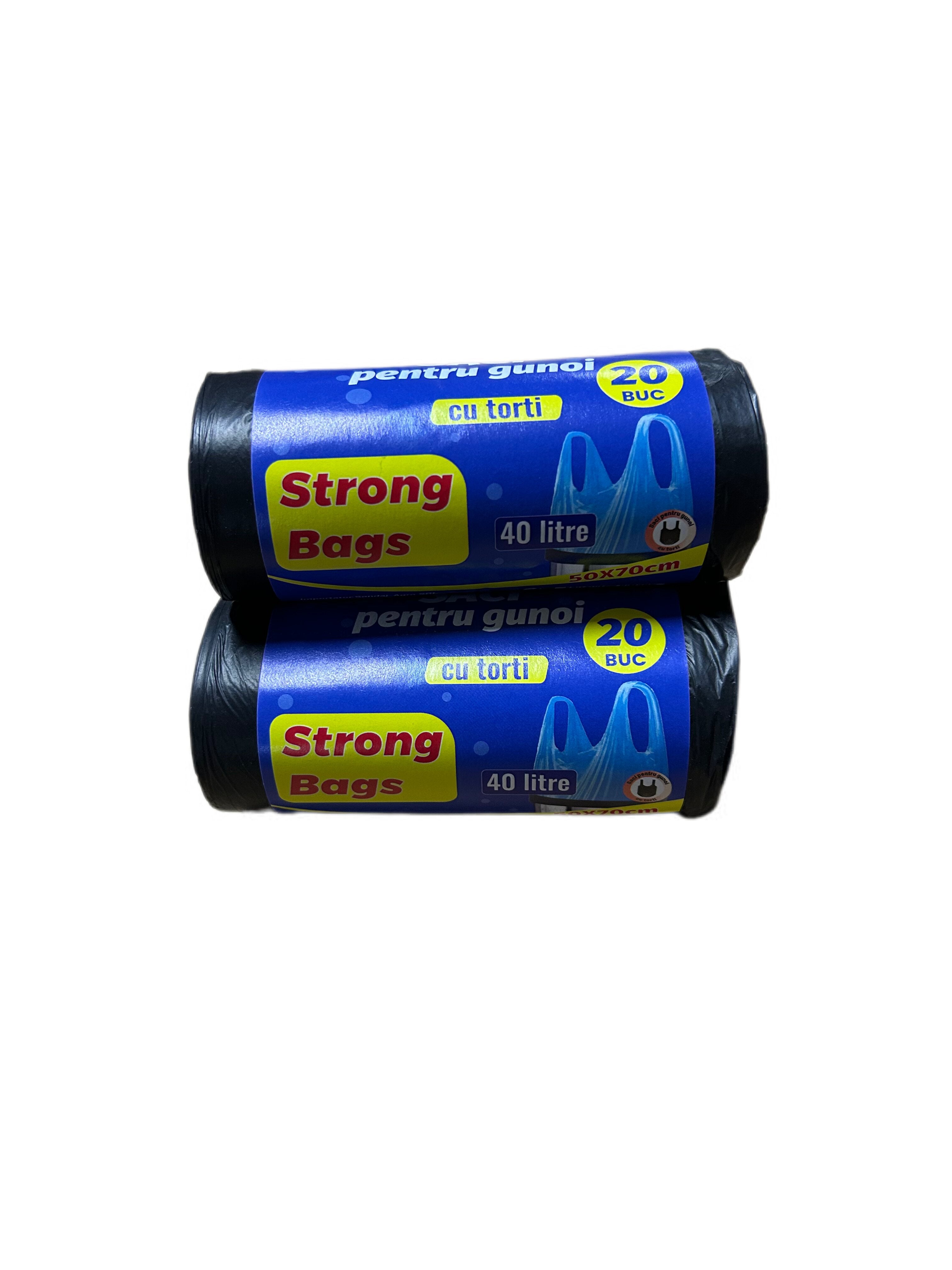 Saci pt gunoi 40L cu torti*20 buc albastru