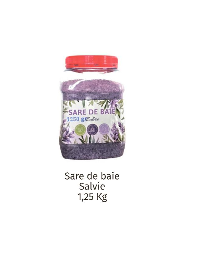 Sare de baie cu aroma de Salvie 1250gr