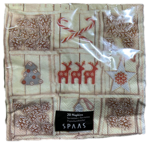 Servetele Colaj de Iarna 3str 20buc 33*33 Anul nou