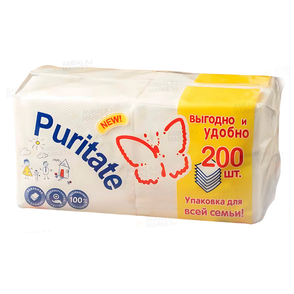 Servetele Puritate 24*24 200buc Alb