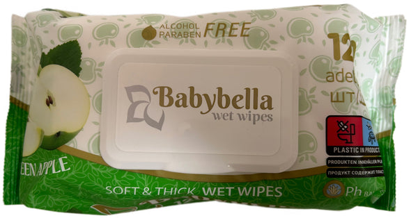 Servetele umede Babybella 120buc cu capac Apple