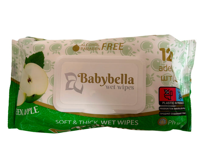 Servetele umede Babybella 120buc cu capac Apple