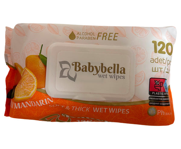 Servetele umede Babybella 120buc cu capac Bodrum Mandarin