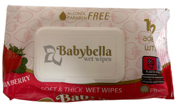 Servetele umede Babybella 120buc cu capac Wild Strawberry
