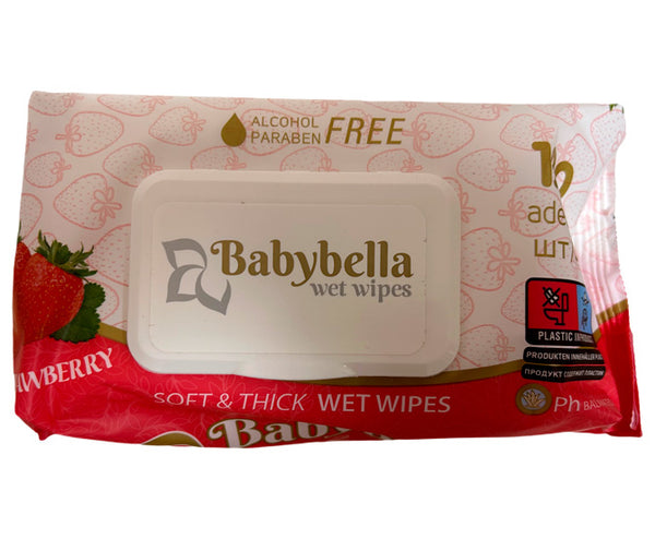 Servetele umede Babybella 120buc cu capac Wild Strawberry