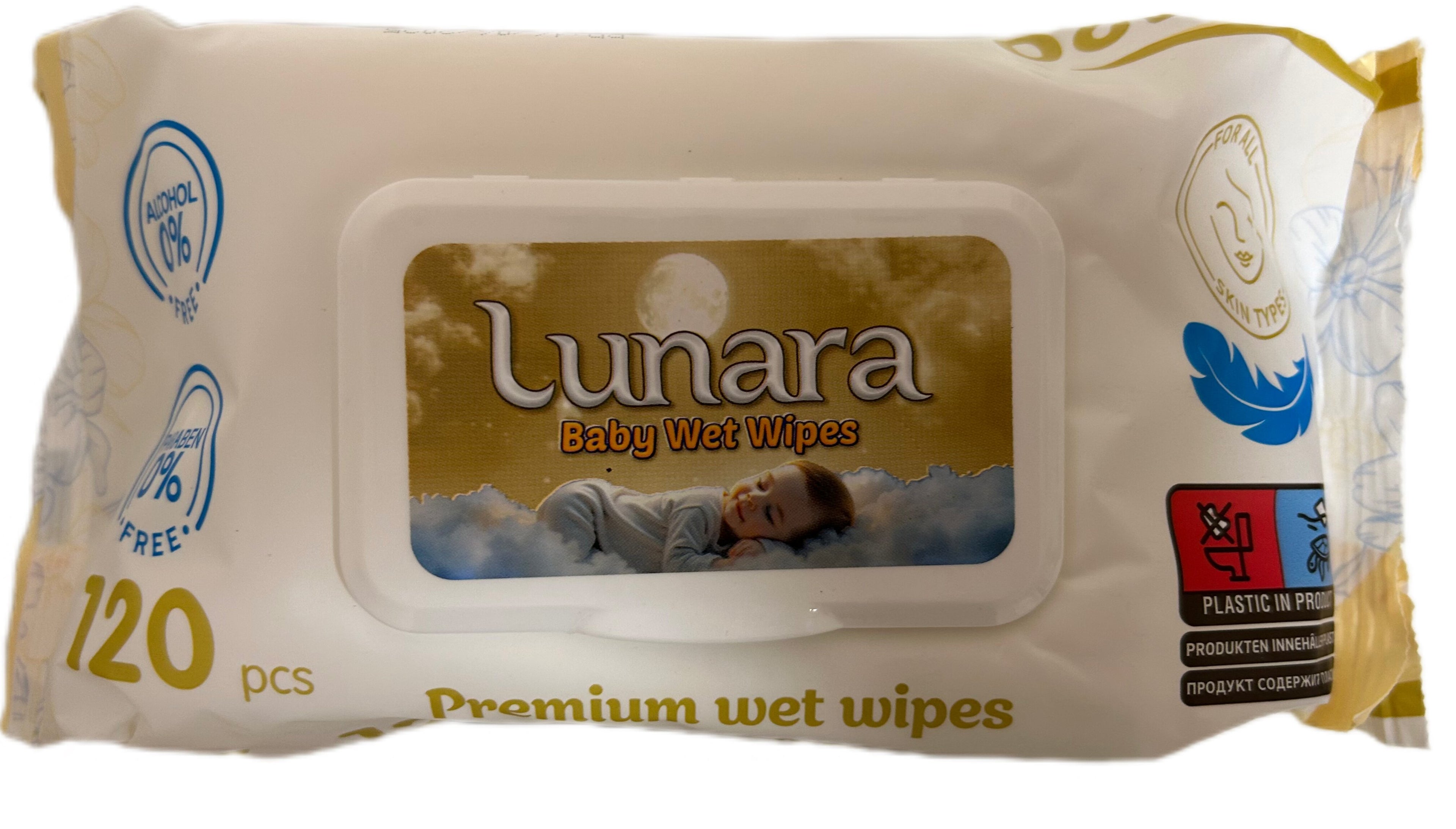 Servetele umede Lunara 120buc cu capac